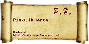 Pisky Huberta névjegykártya